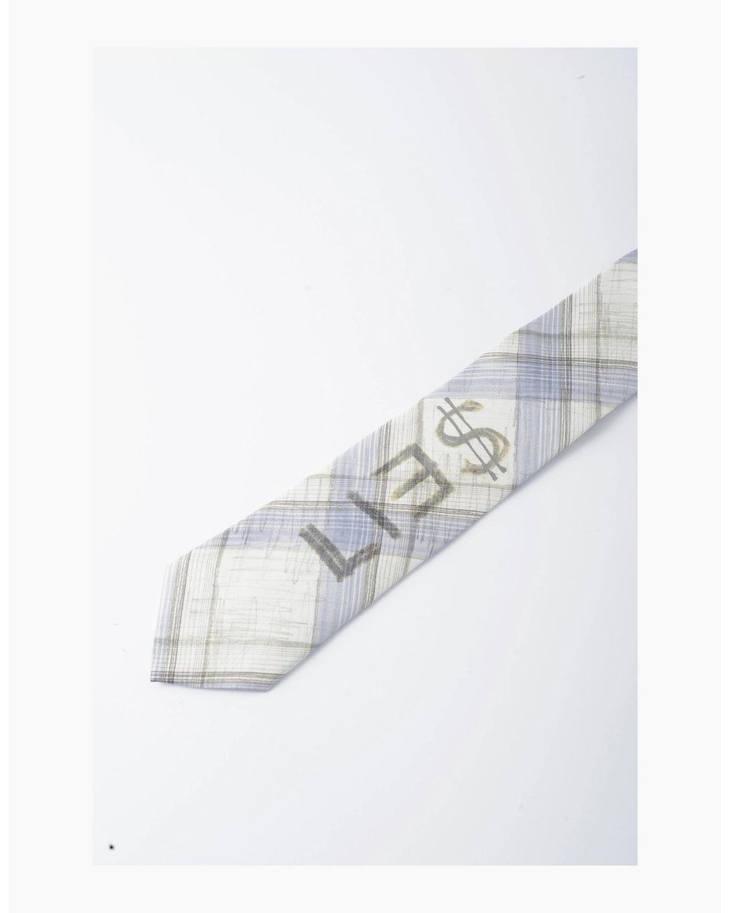 Vivienne Westwood White Check Orb Plaid Tie for men