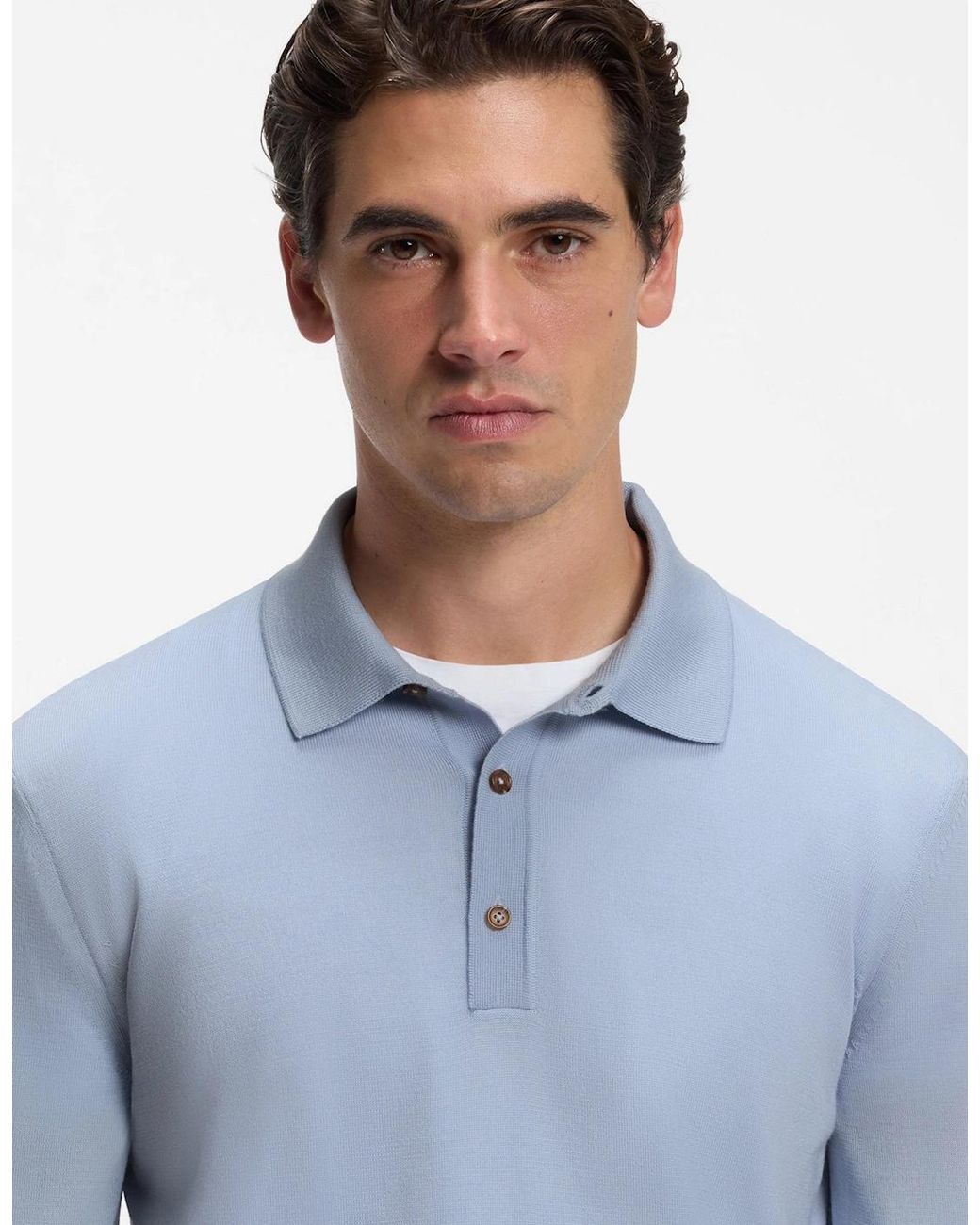 Boss Blue H Lancione Knitted Polo for men
