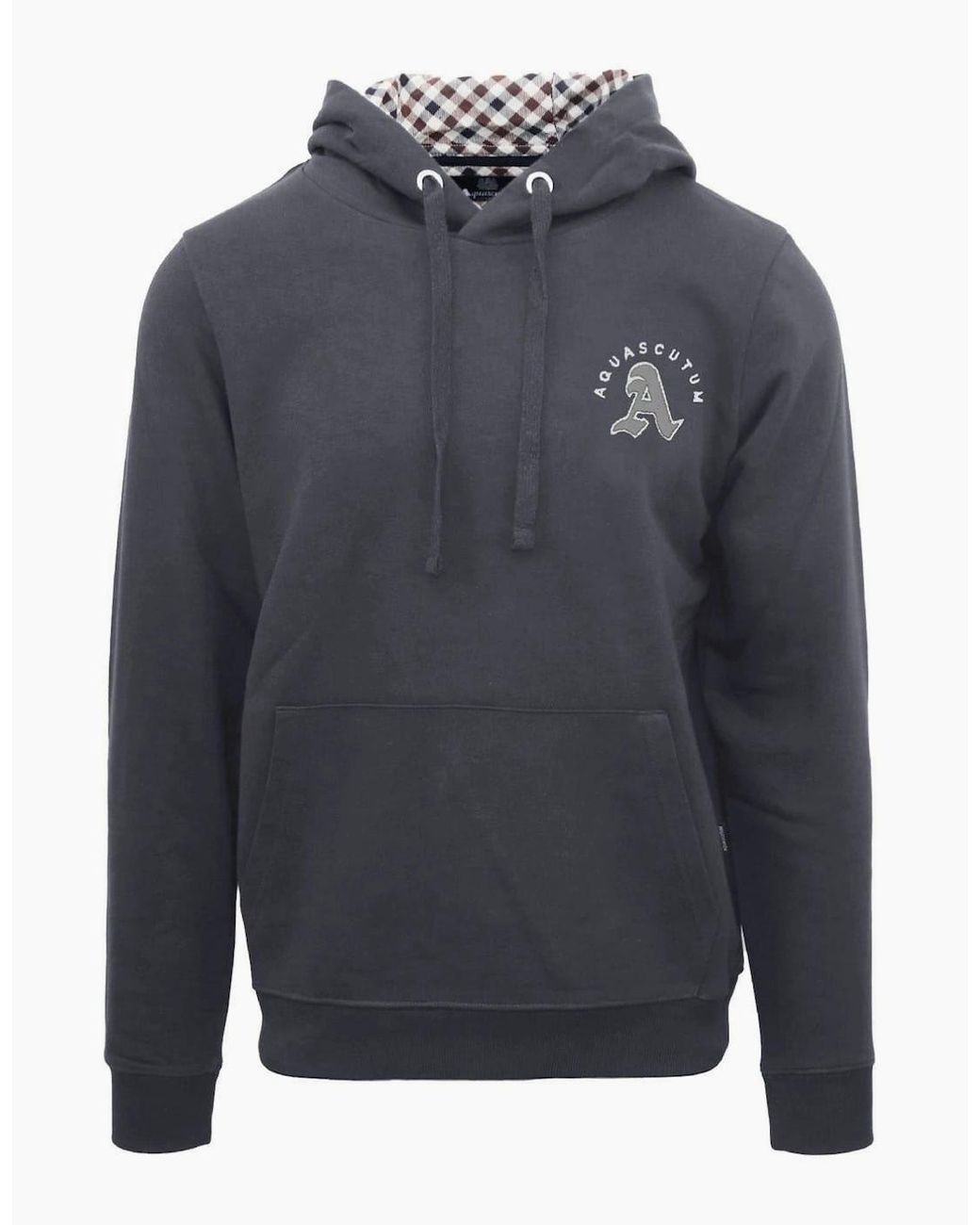 Aquascutum Gray Hooded Neck Long Sleeve Sweatshirt With Kangaroo Pocket for men