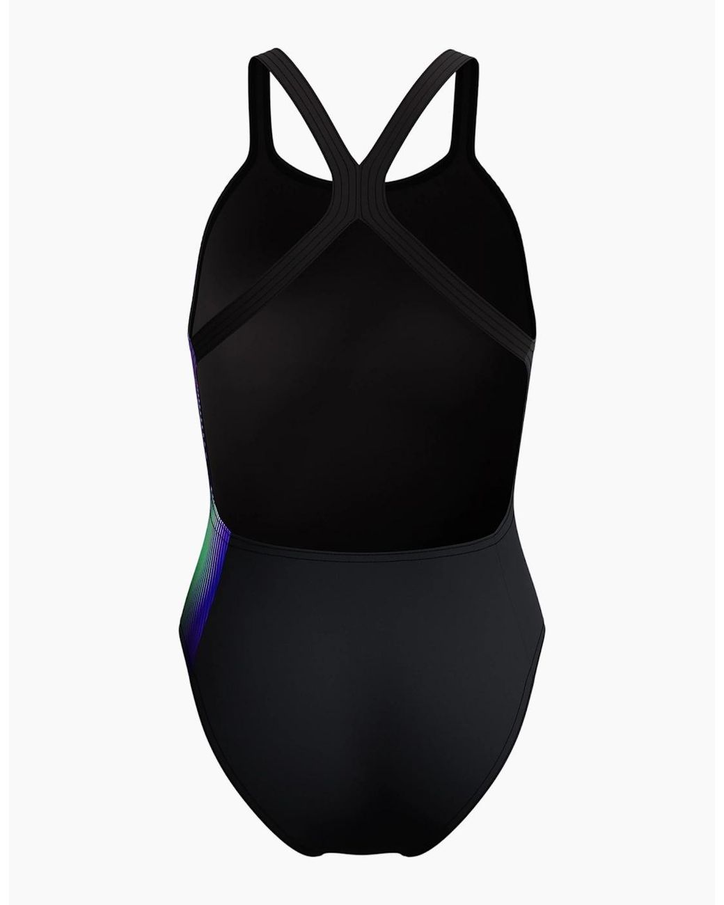 Speedo Blue Ladies Placement Printed Powerback One Piece Swimsuit