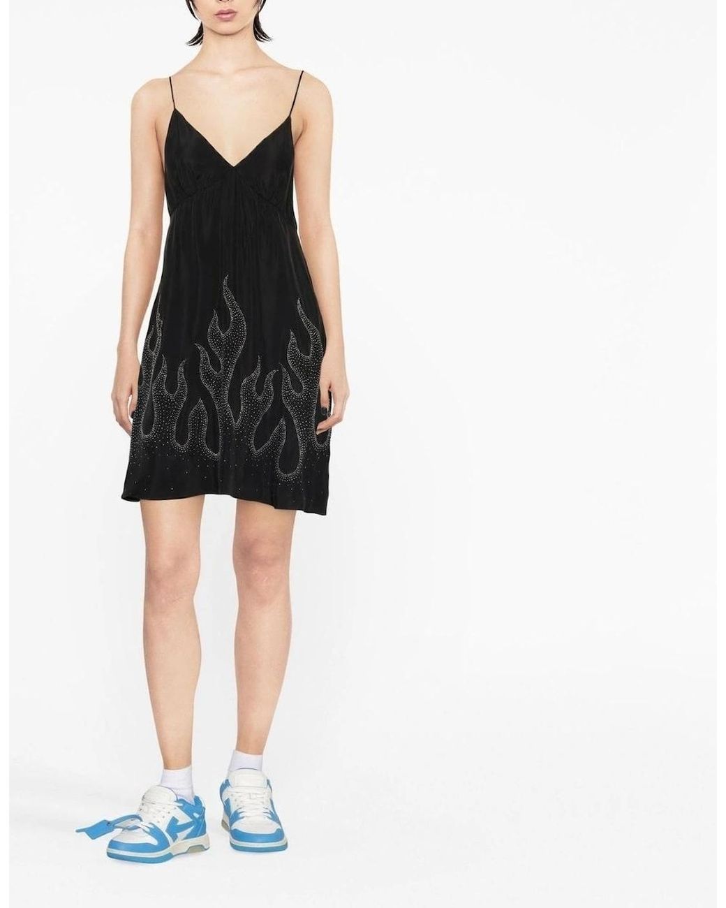 Palm Angels Black Women's Studded Burning Dress