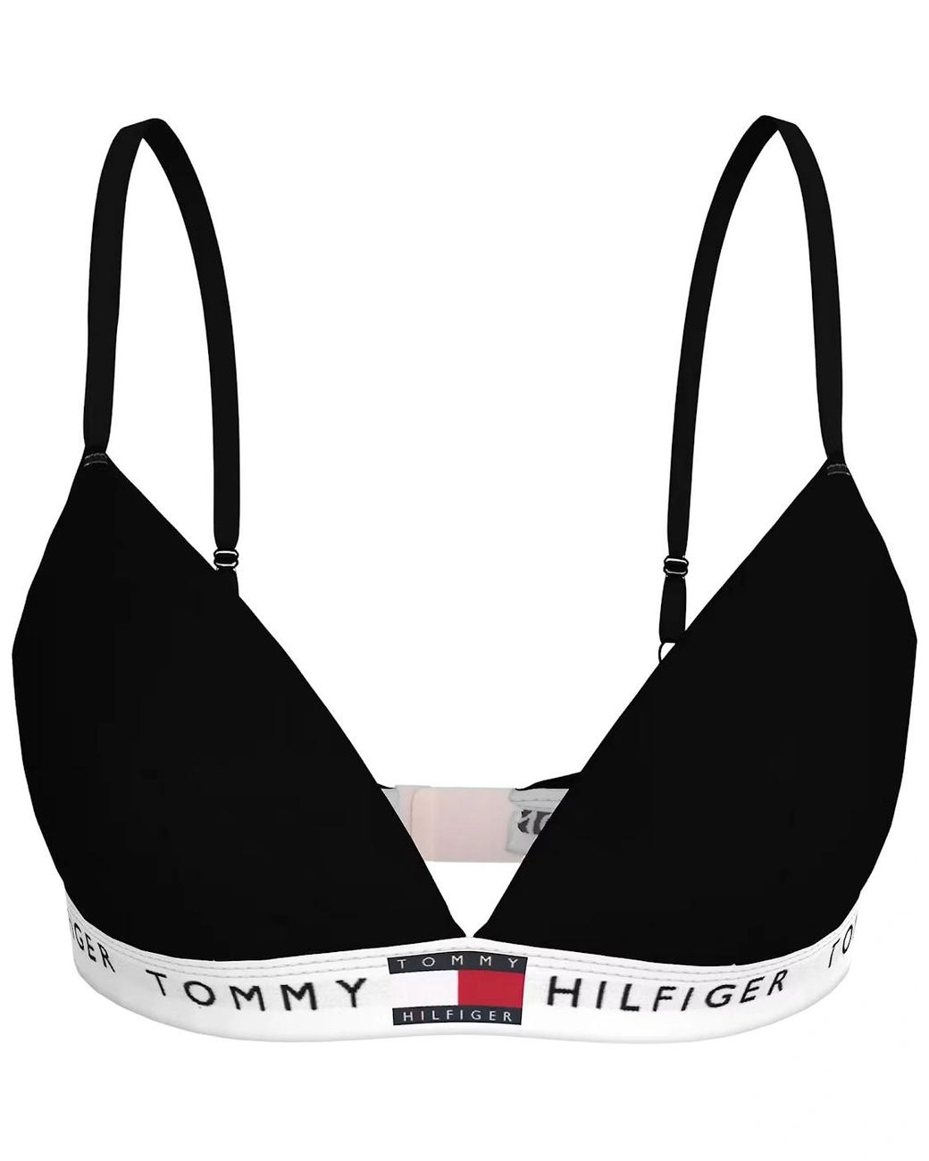 Tommy Hilfiger Black Heritage Cotton Rp Triangle Bra