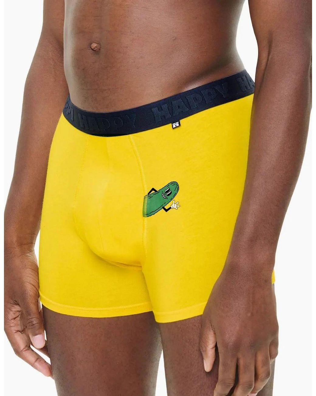 Happy Socks Yellow Gherkin Boxer Trunk for men