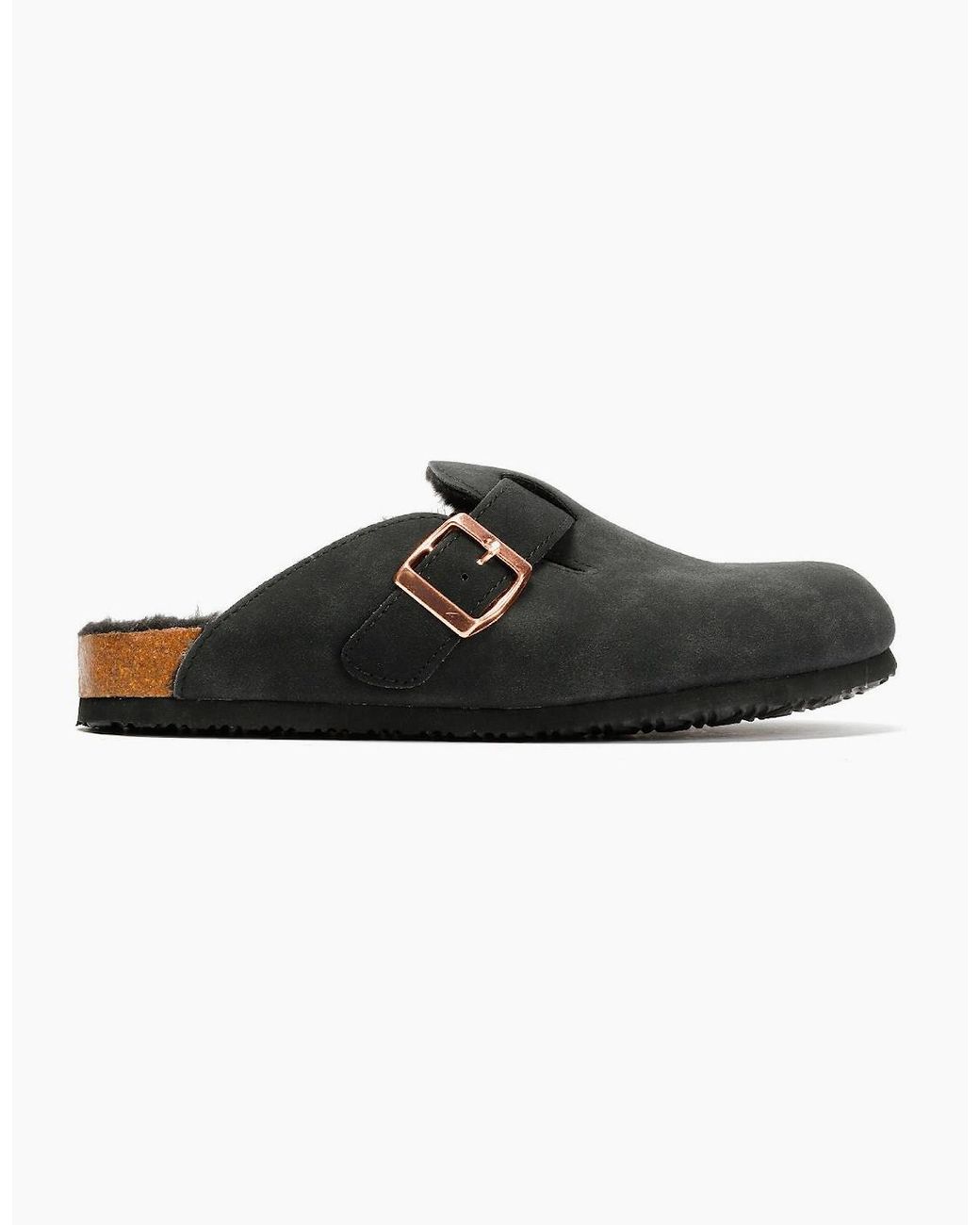 Original Penguin Black Penguin Poppy Fur Suede Mules