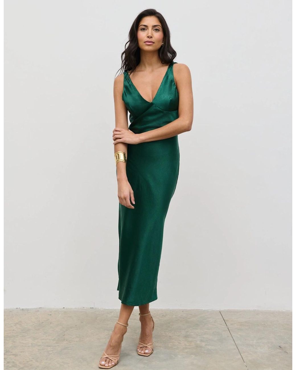 Pretty Lavish Green Piper Midi Dress