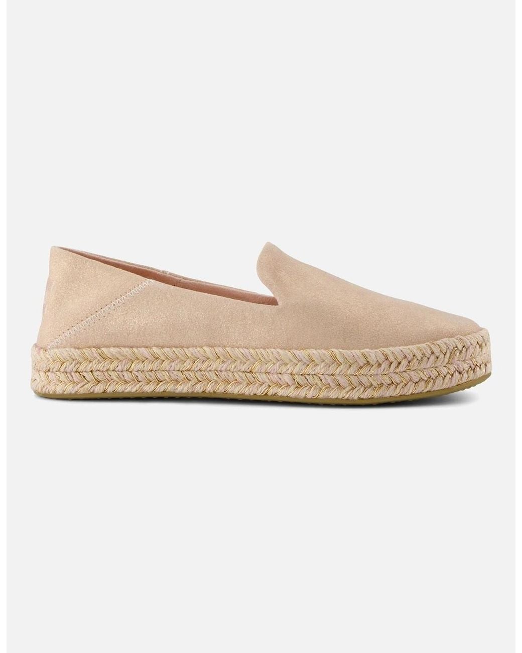TOMS Natural Carolina Leather Pale Rose Espadrilles