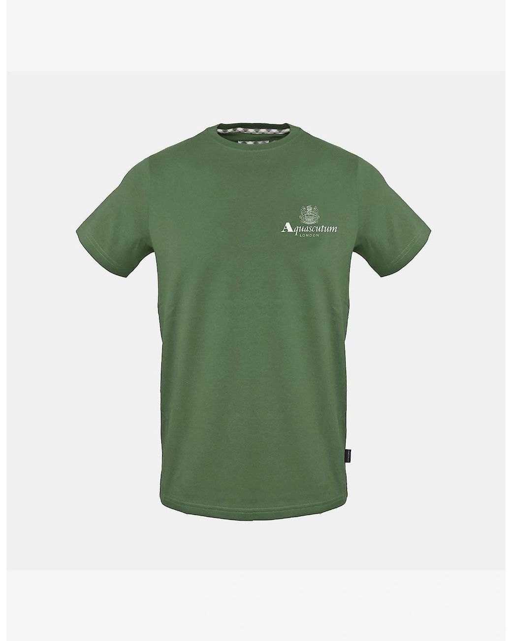 Aquascutum Green Wordmark Crew Neck Short Sleeve Jersey T-Shirt for men