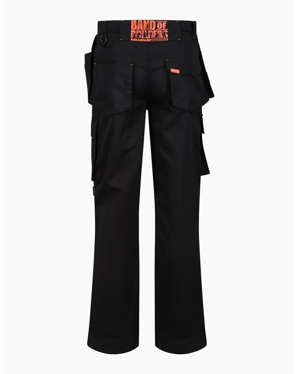 Regatta Black Bob Tool Pocket Solid Patterned Cargo Trousers for men