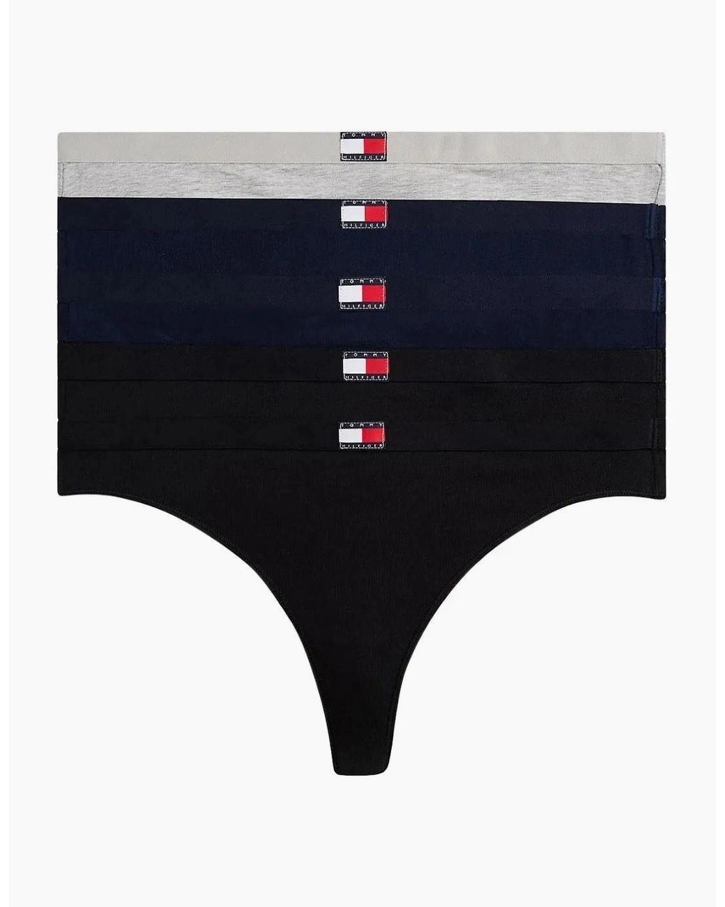 Tommy Hilfiger Black 5-Pack Heritage Logo Thongs