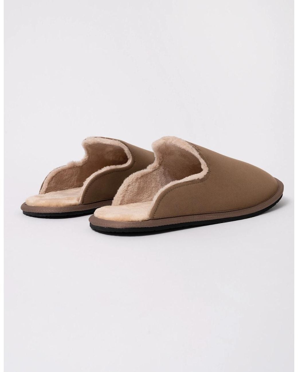 Boss Brown Boss Shearling-Lined Slip-On Slippers With Logo Detail for men