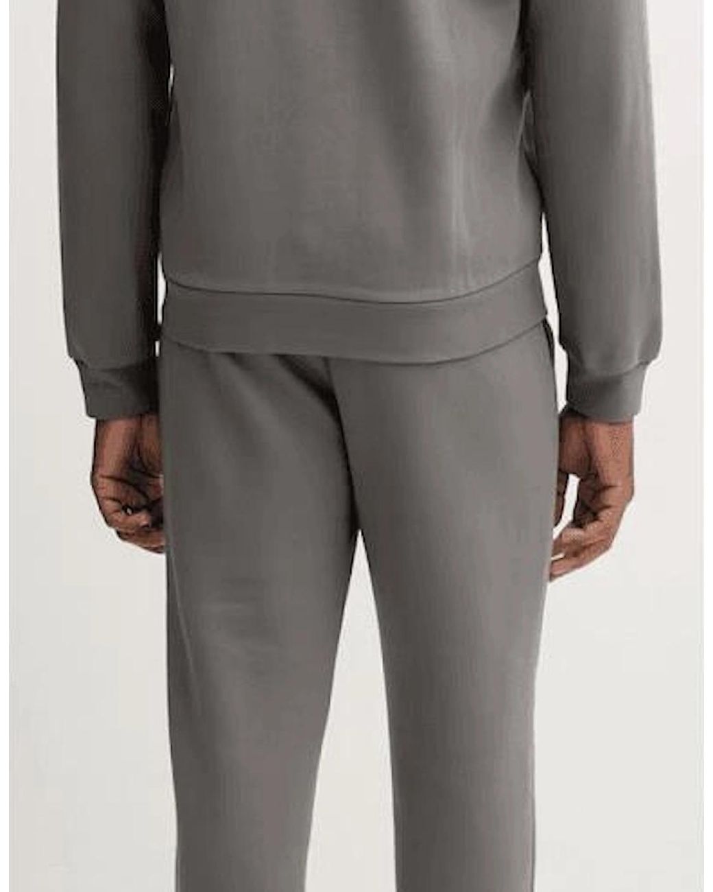 EA7 Gray Core Id Zip Hooded Cotton Tracksuit for men