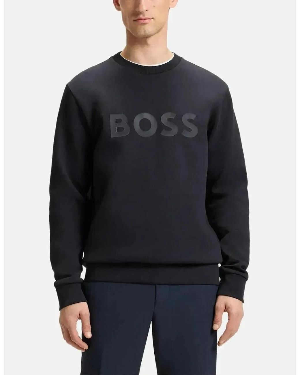 Boss Blue Boss Salbo Sandwich Logo Sweatshirt Dark for men