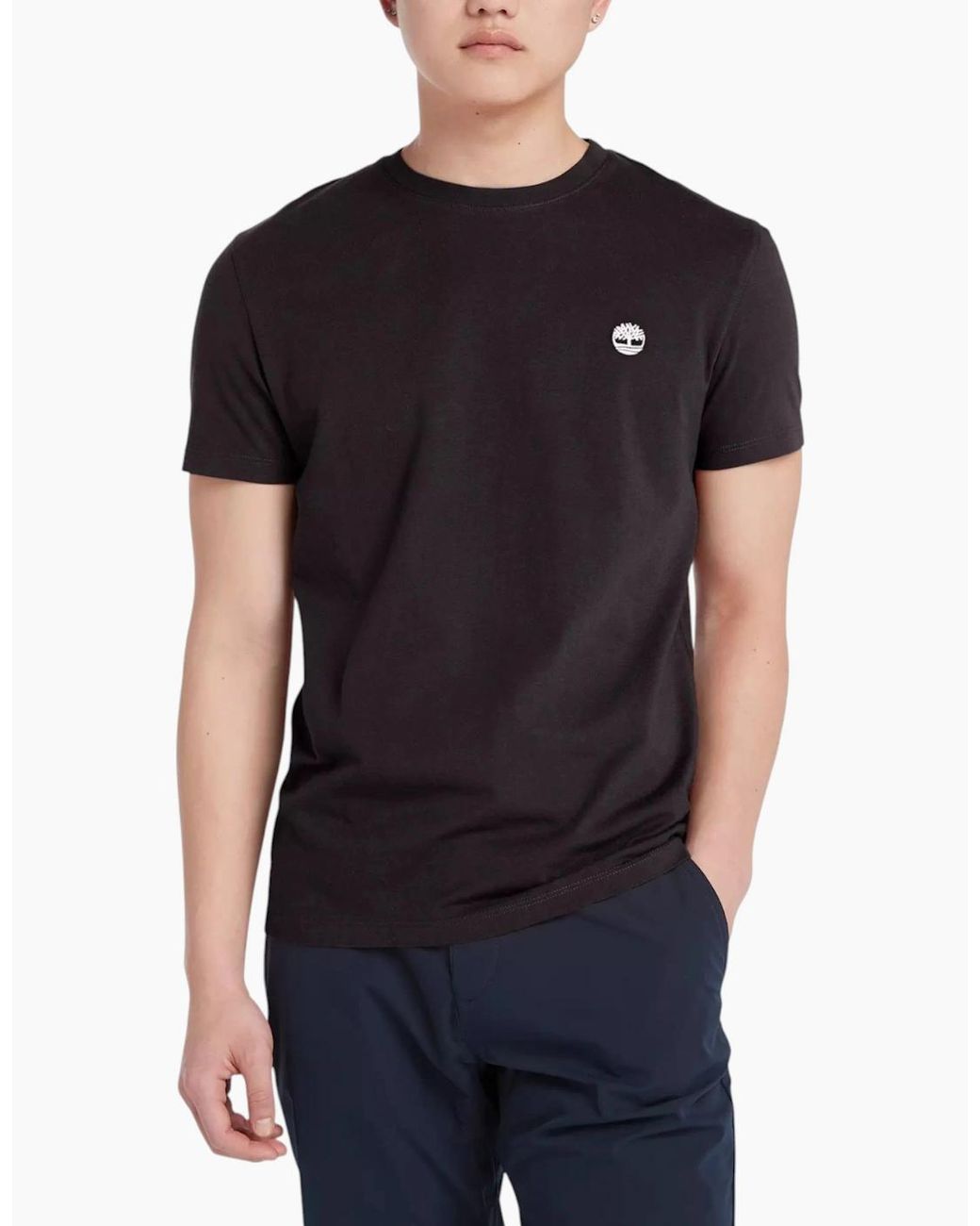 Timberland White T Shirts Classic Logo Summer Crew Neck Dunstan River Tops New for men