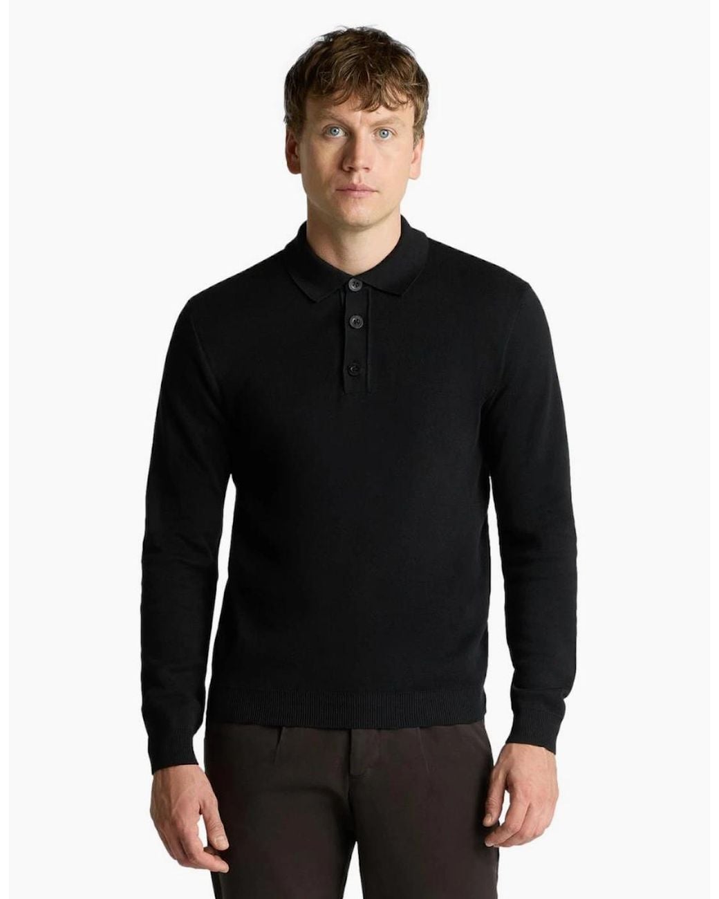 Remus Uomo Black Knitted Polo A1-26 00 for men