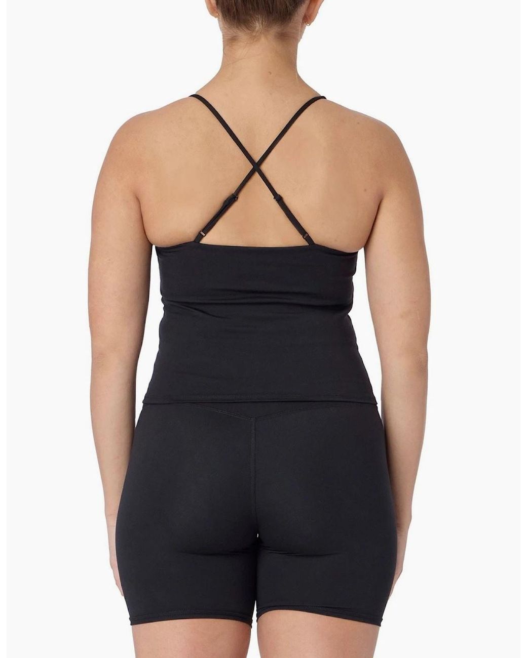 Skechers Black Goflex Slim Strappy Tank Polyester Activewear Tank Tops