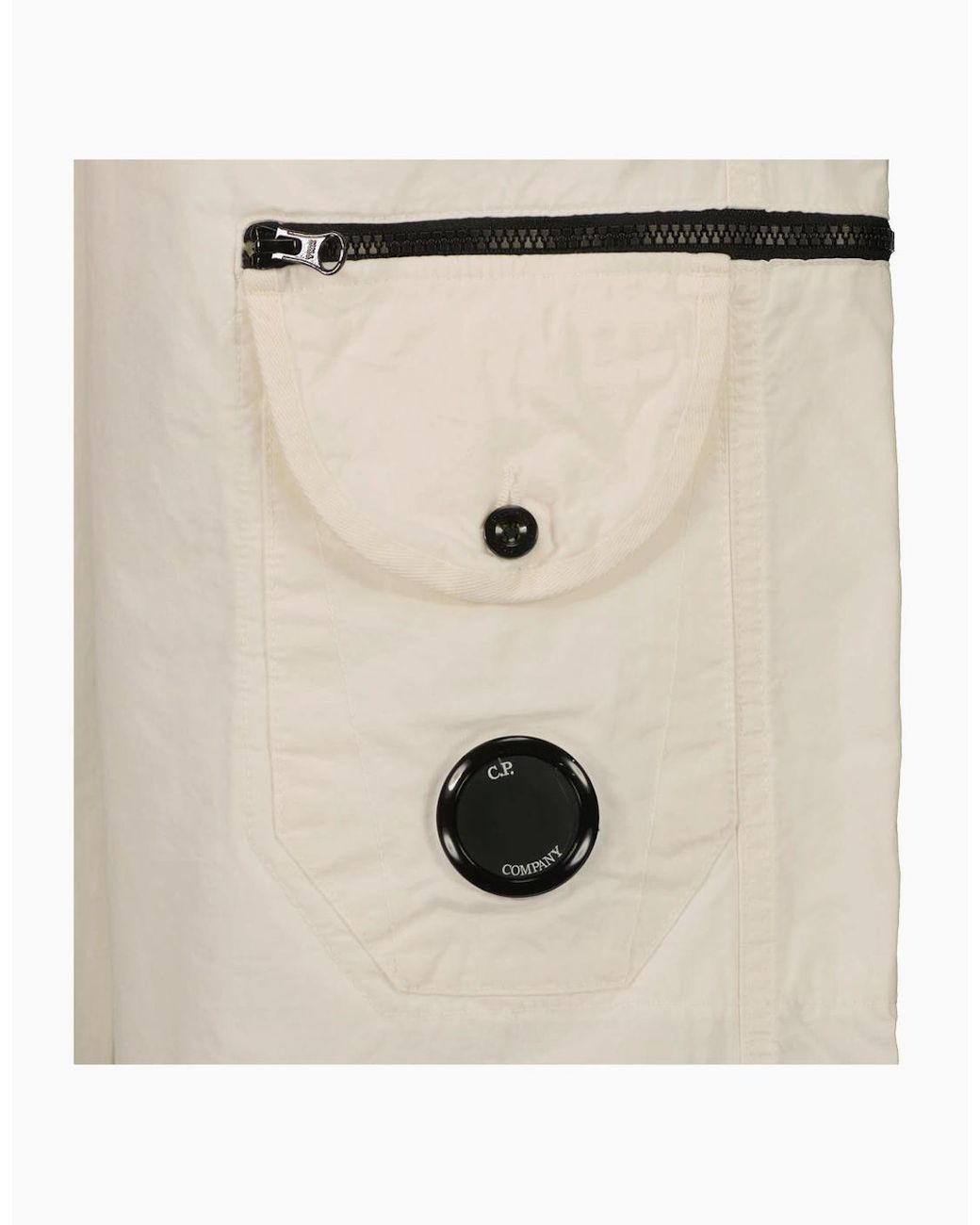 C P Company Natural Microreps Boxy Lens Cargo Pants for men