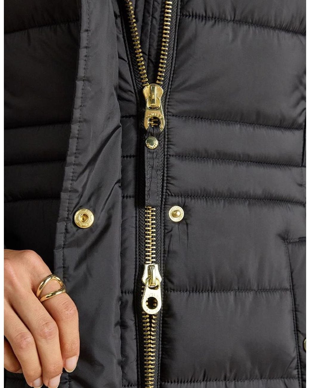 Joules Black Windborough Longline Jackets