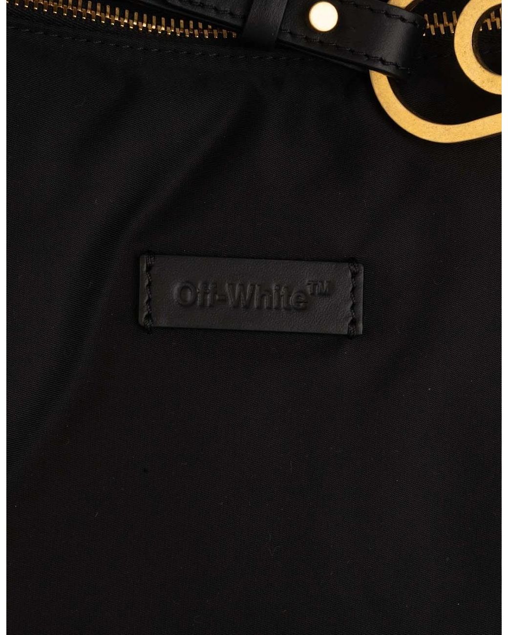 Off-White c/o Virgil Abloh Paperclip Hobo Nylon Bag in Black | Lyst UK