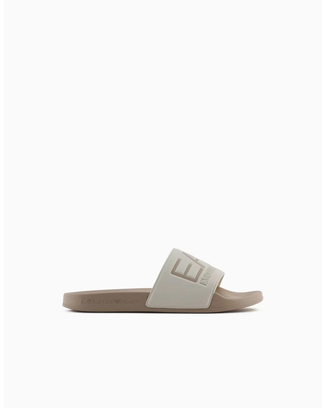 EA7 White Maxi Logo Slide