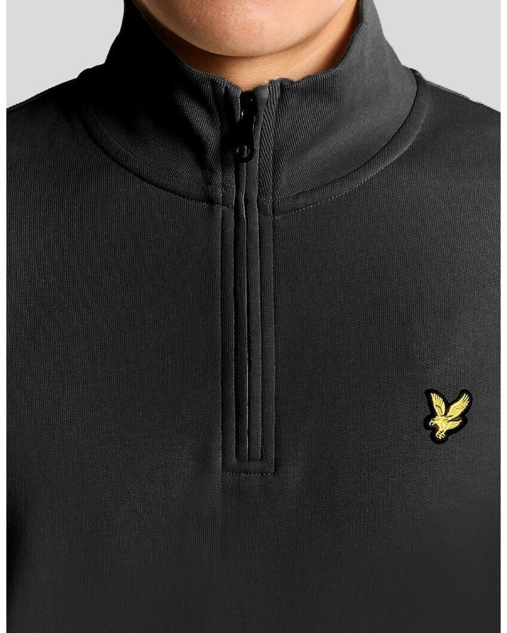 Lyle & Scott Black Everyday 1/4 Zip Cotton Sweatshirt for men