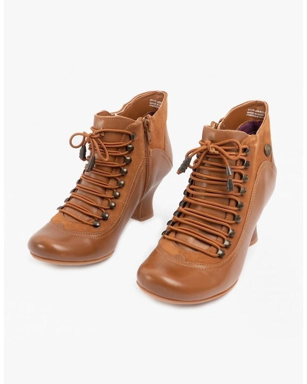 Hush Puppies Brown Vivianna Leather Zip Boots Tan