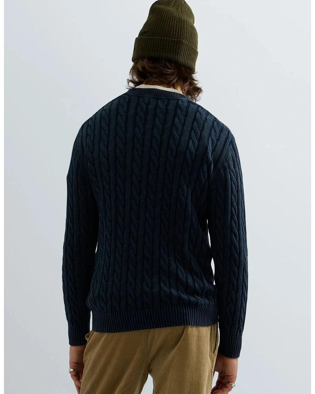 Replay Blue Cable Knit Jumper for men