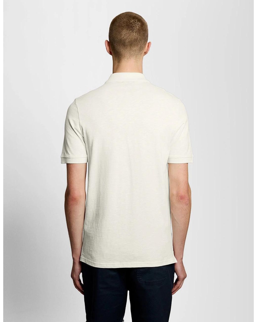 Lyle & Scott White Fine Cotton Slub Polo Shirt for men