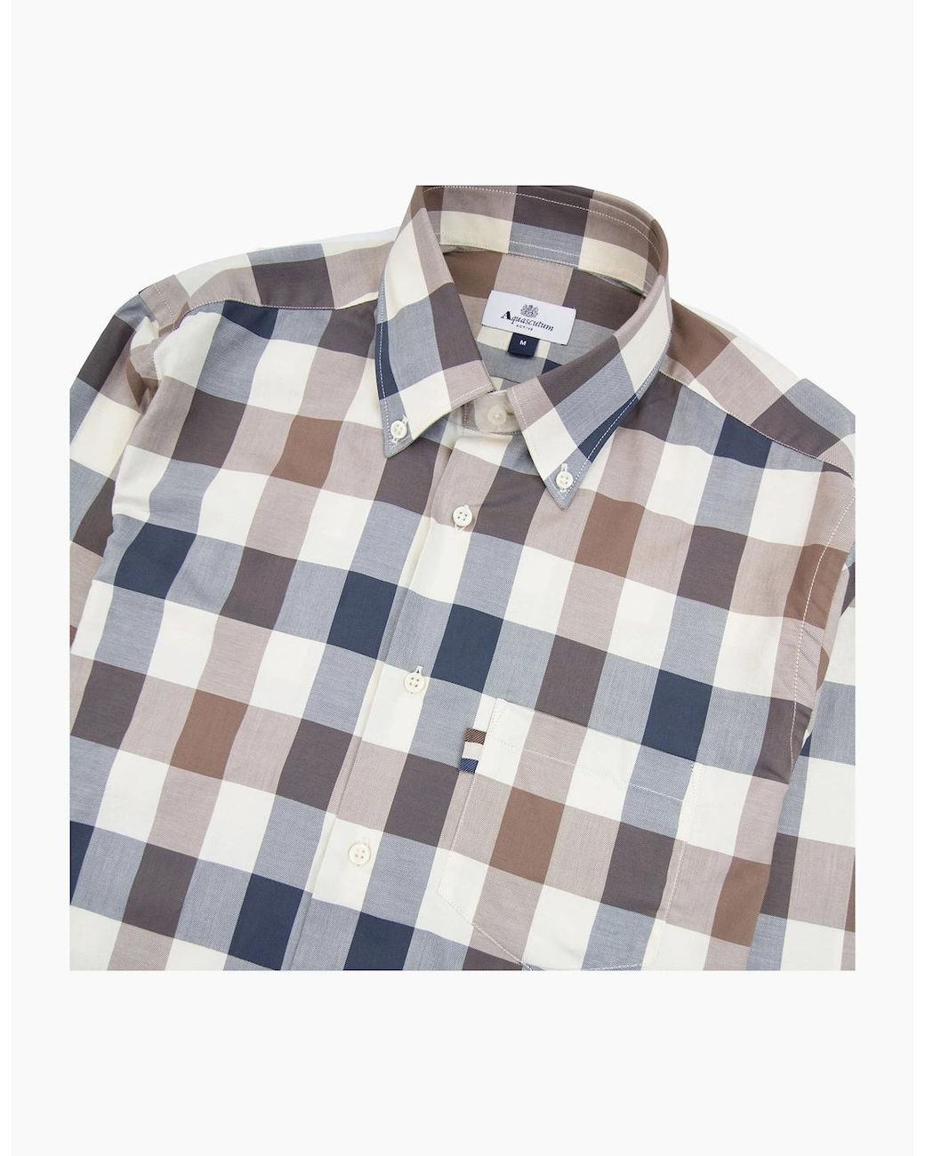 Aquascutum White Active Macro Check Shirt Macro Check 30 for men