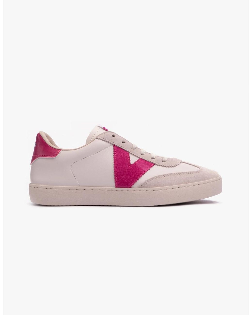 Victoria Pink Berlin Faux Leather & Split Trainers Fucsia