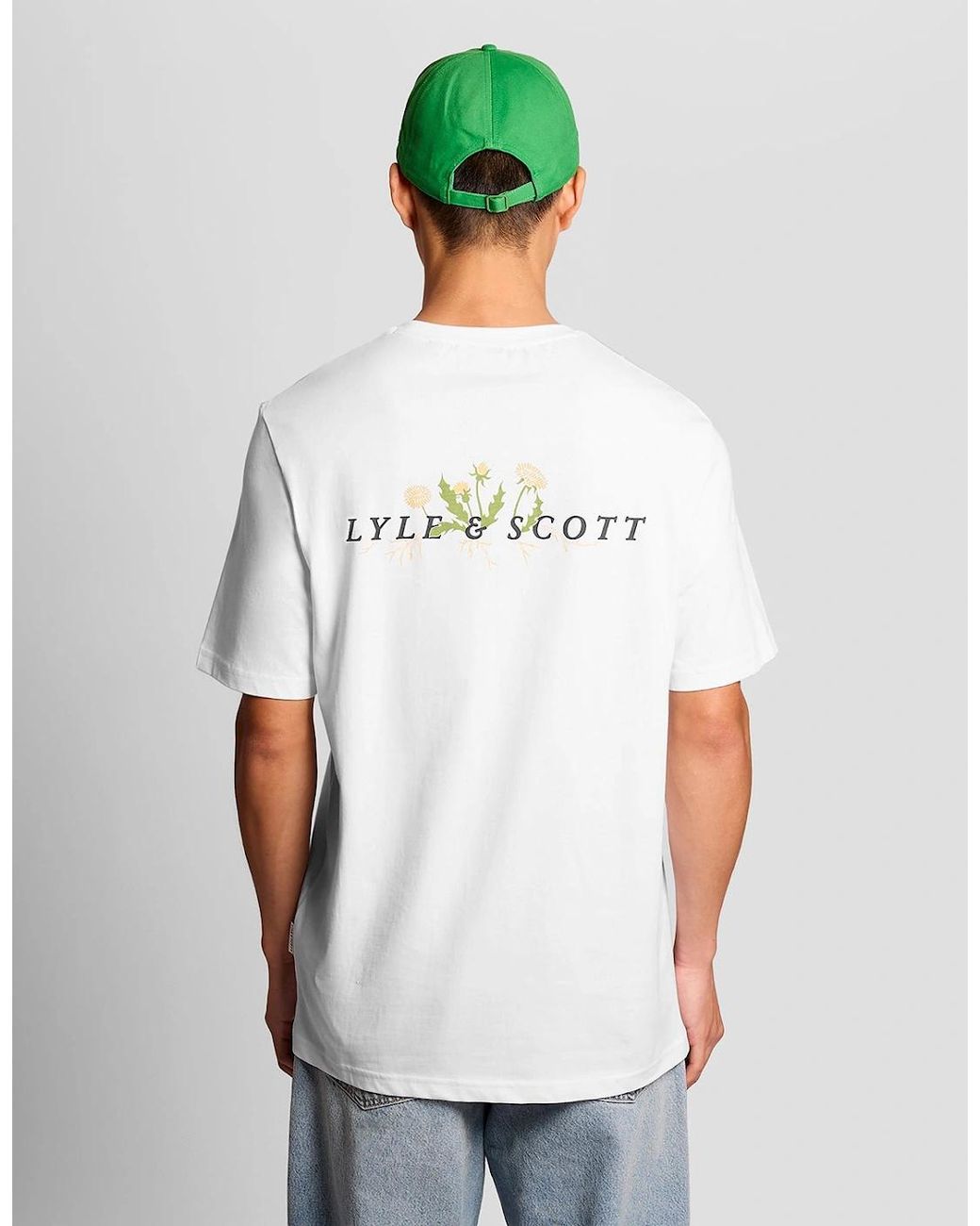 Lyle & Scott White Botanical Graphic T-Shirt for men