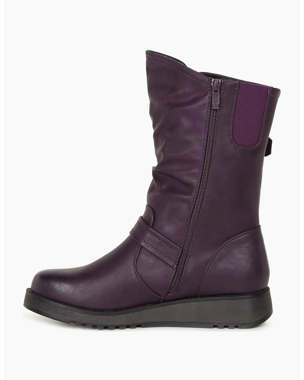 Heavenly Feet Purple Hannah 4 Calf Length Boots