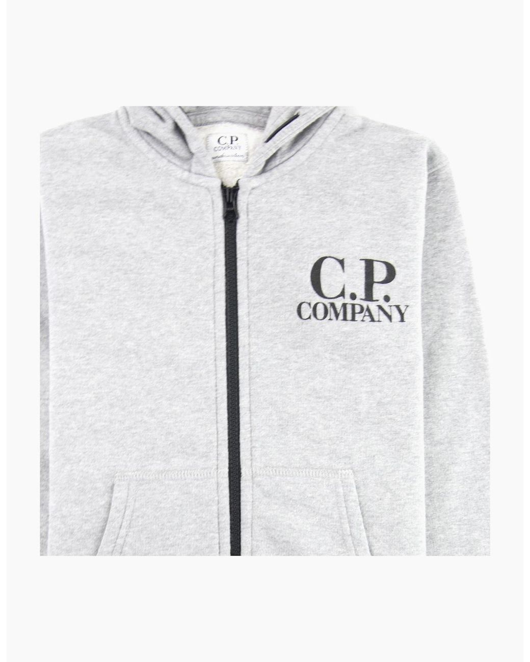 C P Company White Undersixteen Basic Fleece Goggle Hooded Sweatshirt M93