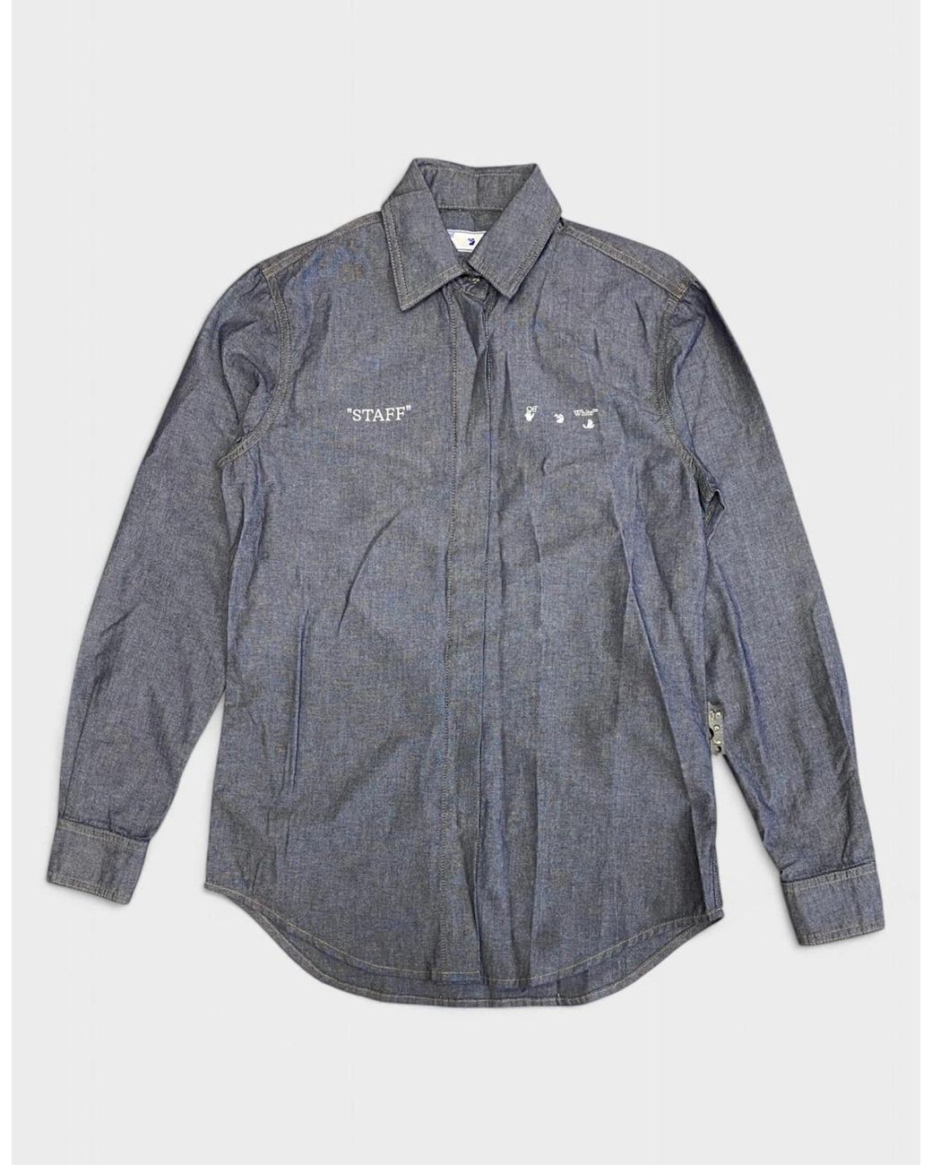 Off-White c/o Virgil Abloh Gray Staff Chambray Basic Shirt