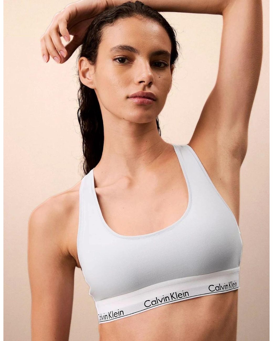 Calvin Klein Blue Modern Logo Unlined Bralette, Plein Air
