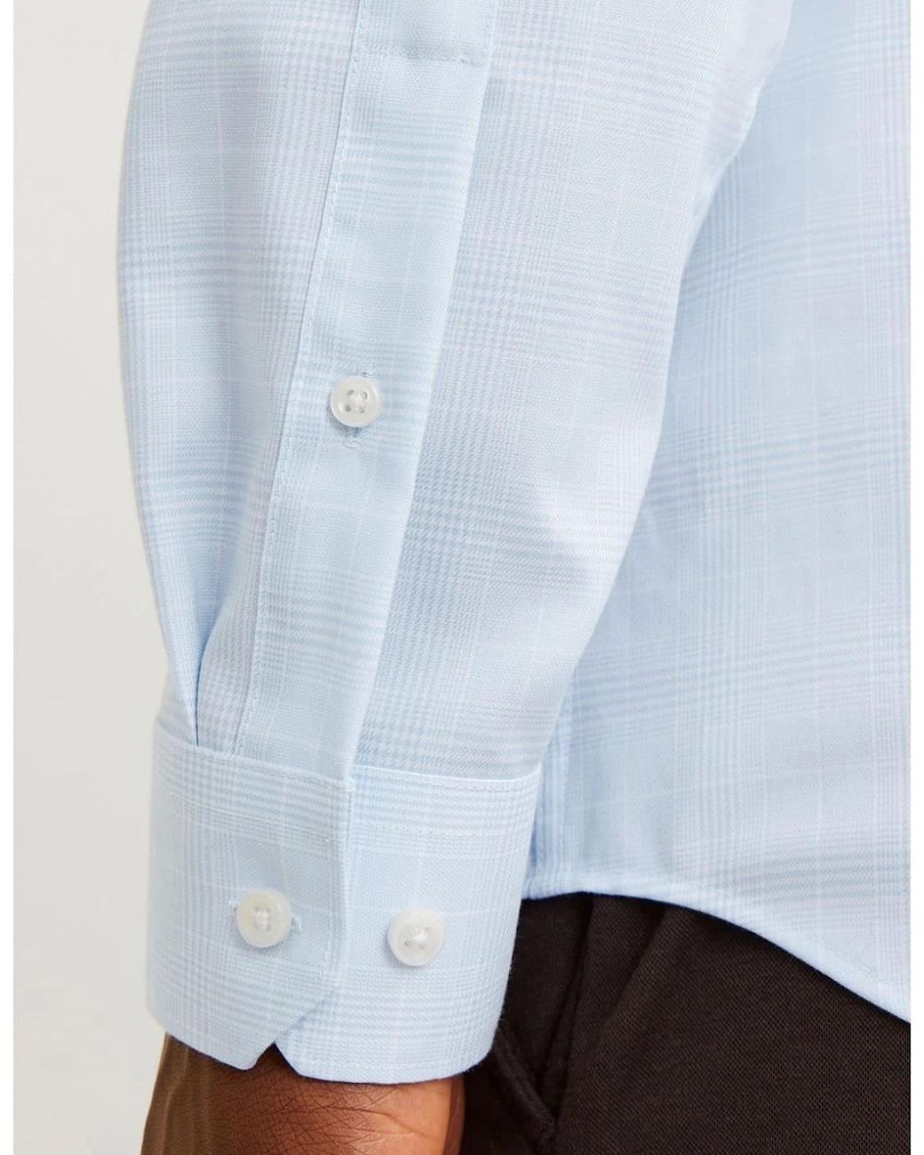 Jack & Jones White Parker Regular Fit Long Sleeve Cuff Shirt for men