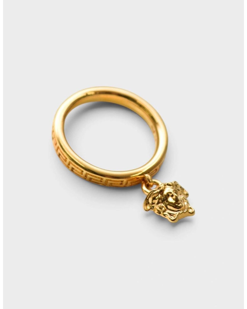 Versace Metallic Medusa Head Greca Ring