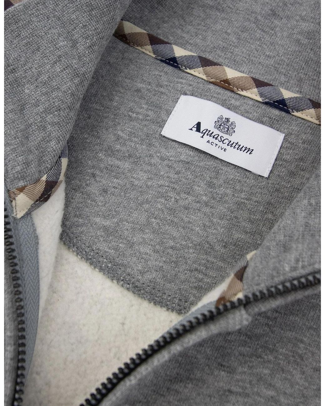 Aquascutum Gray Cc Shoulder 1/4 Zip Sweatshirt Light Melange 05 for men