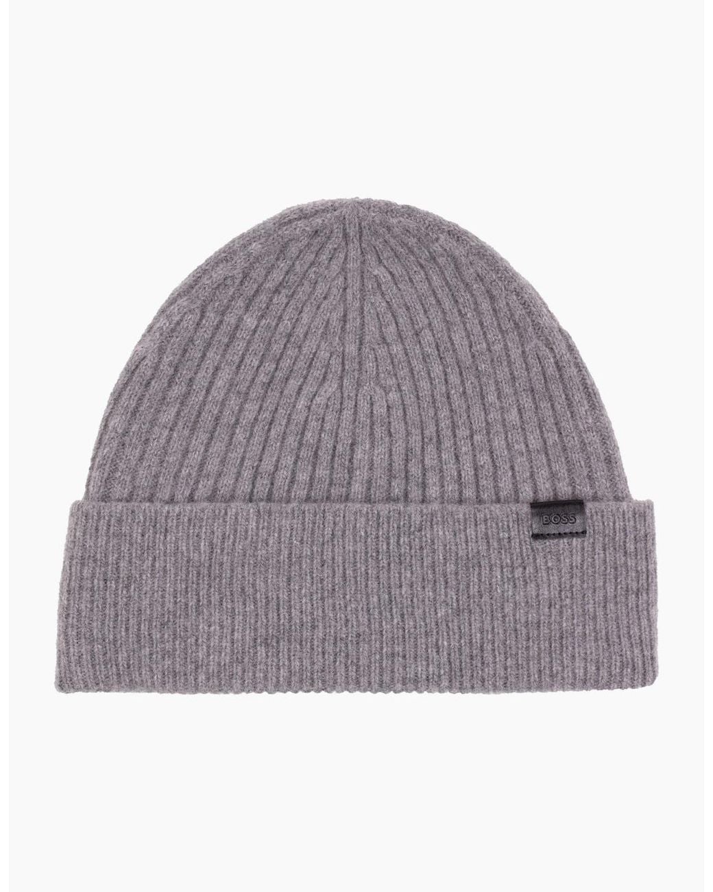 Boss Gray Gift-Boxed Hat And Scarf Set 041 for men