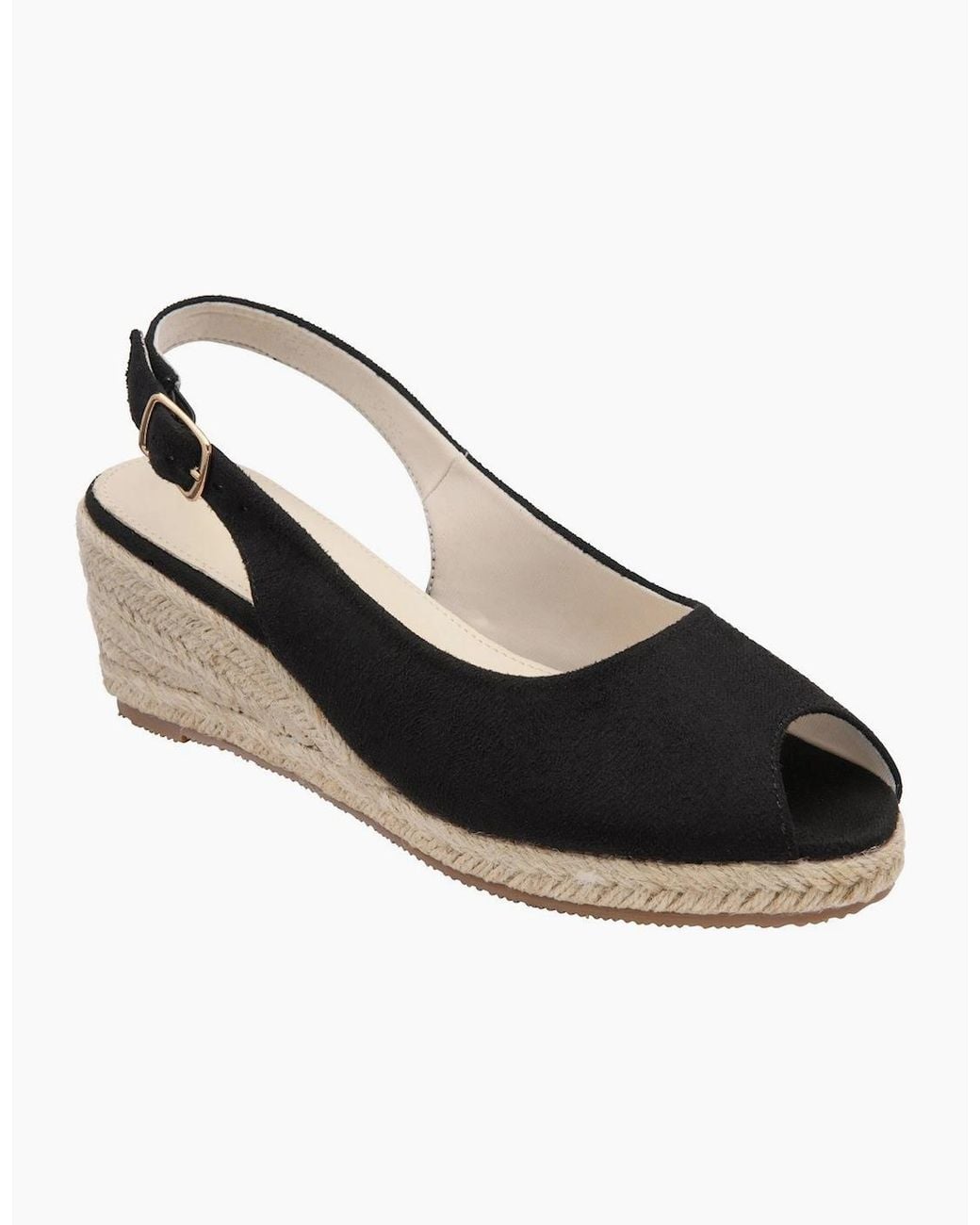 Lotus Black Gabriella Wedge Sandals