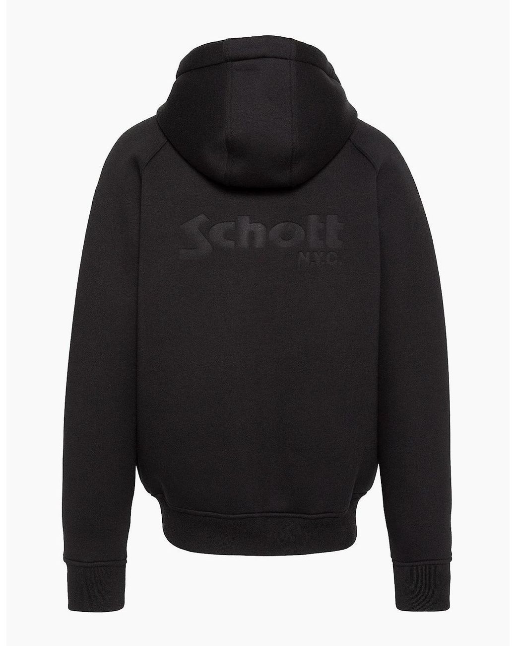 Schott Nyc Black Sw4021 Neoprene Zip Hood