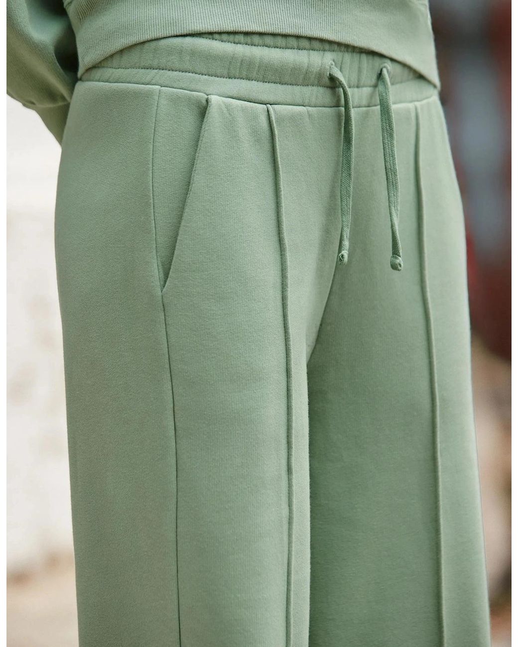 Ro&zo Green Sage- Wide-Leg Sweatpants