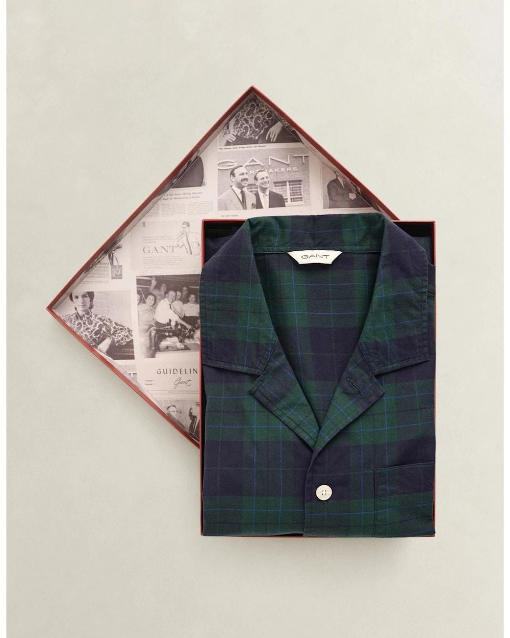 Gant Blue Checked Pyjama Set Giftbox for men