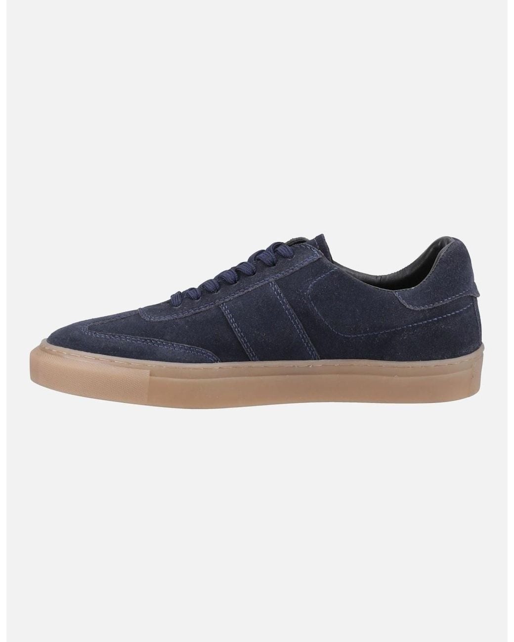 Hush Puppies Blue Riley Suede Suede Trainers for men