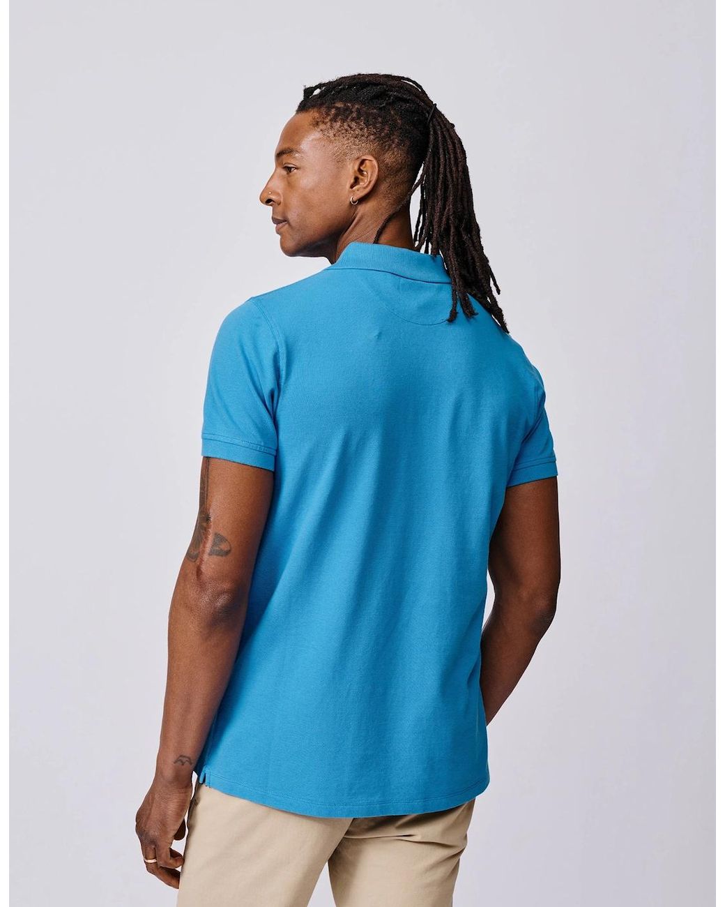 aubi Blue Oliver Pique Polo for men