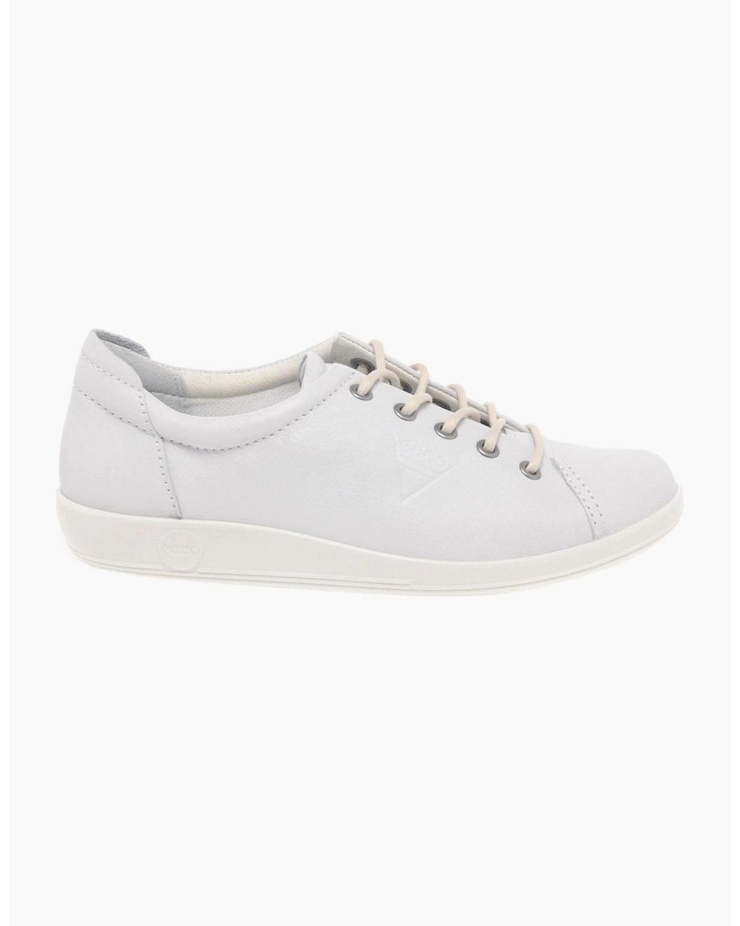 Ecco White Soft 2 Lace Casual Shoes