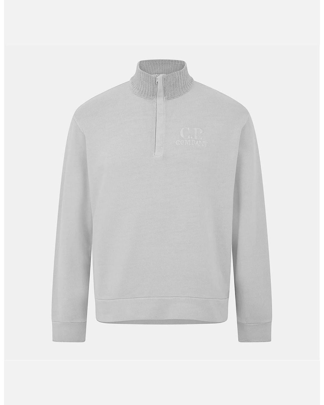 C P Company Gray Polo Collar Sweatshirt for men