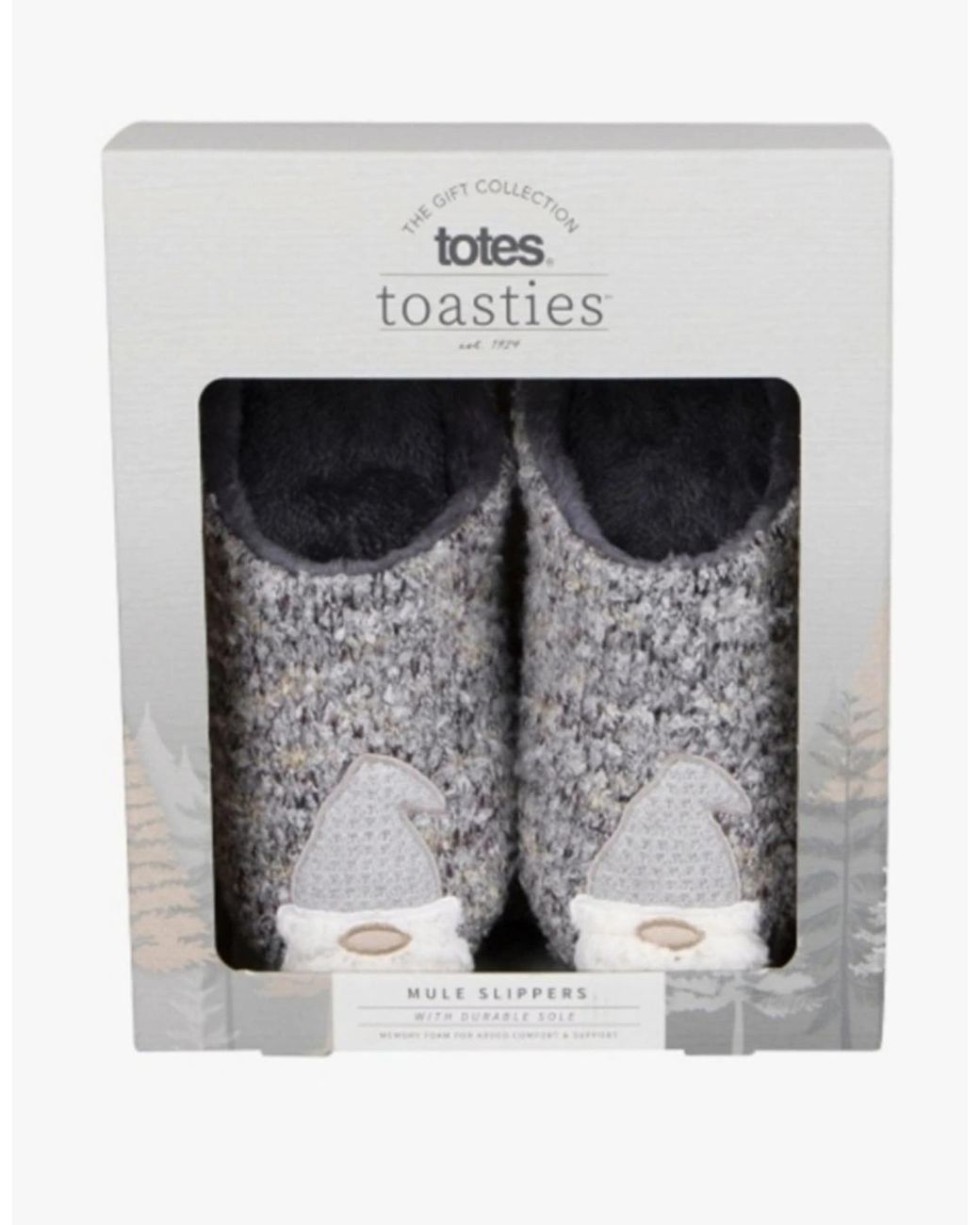 Totes Brown Toasties Novelty Gnome Mule Slippers for men