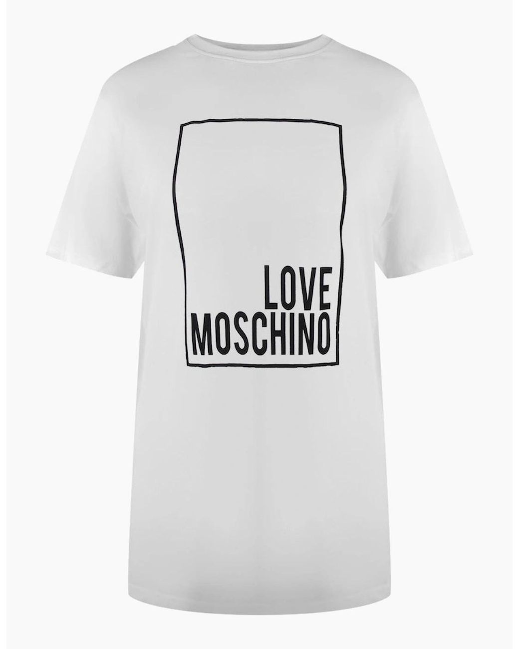 Love Moschino Gray Box Logo T-Shirt