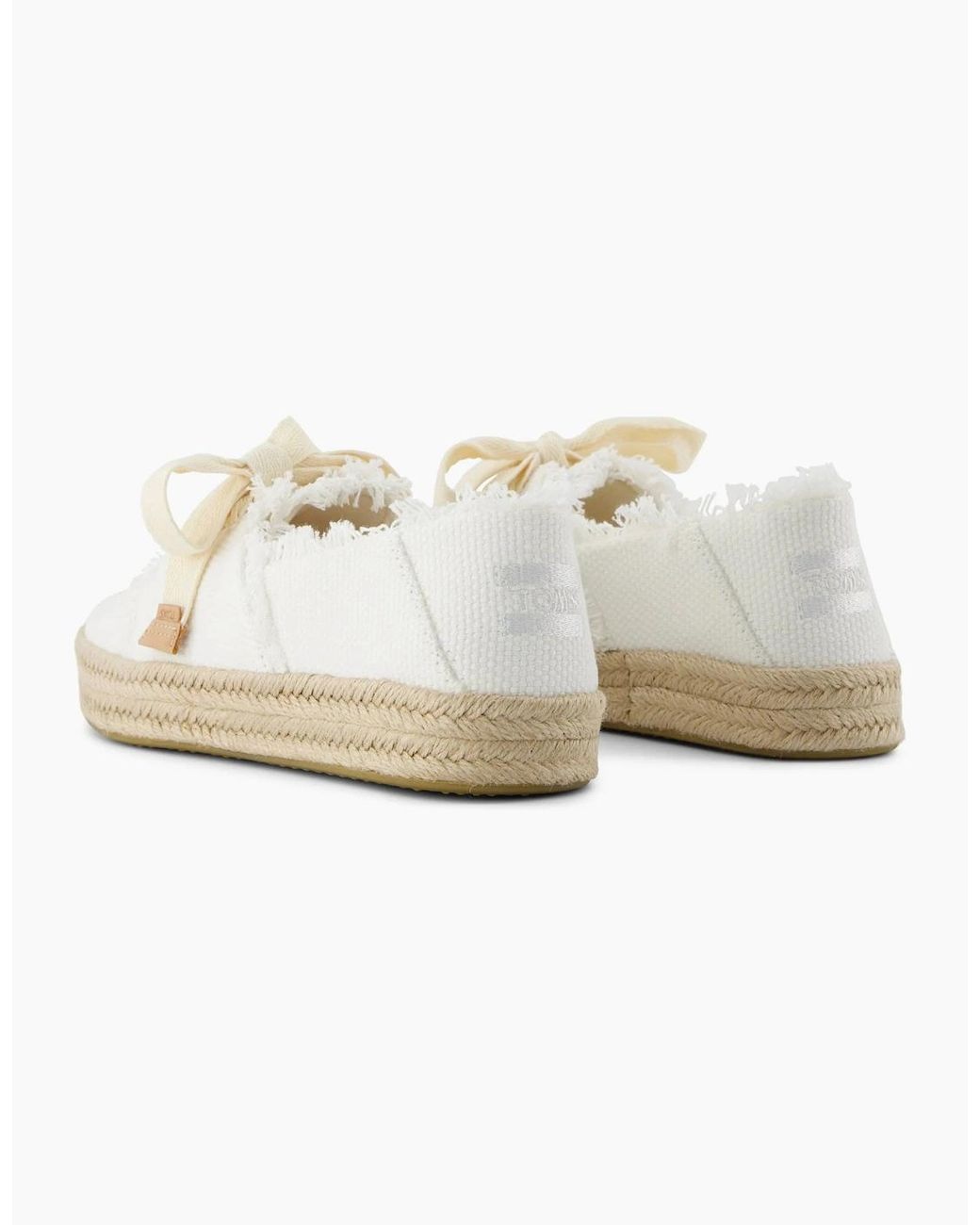 TOMS White Carolina Lace Up Espadrille Shoes
