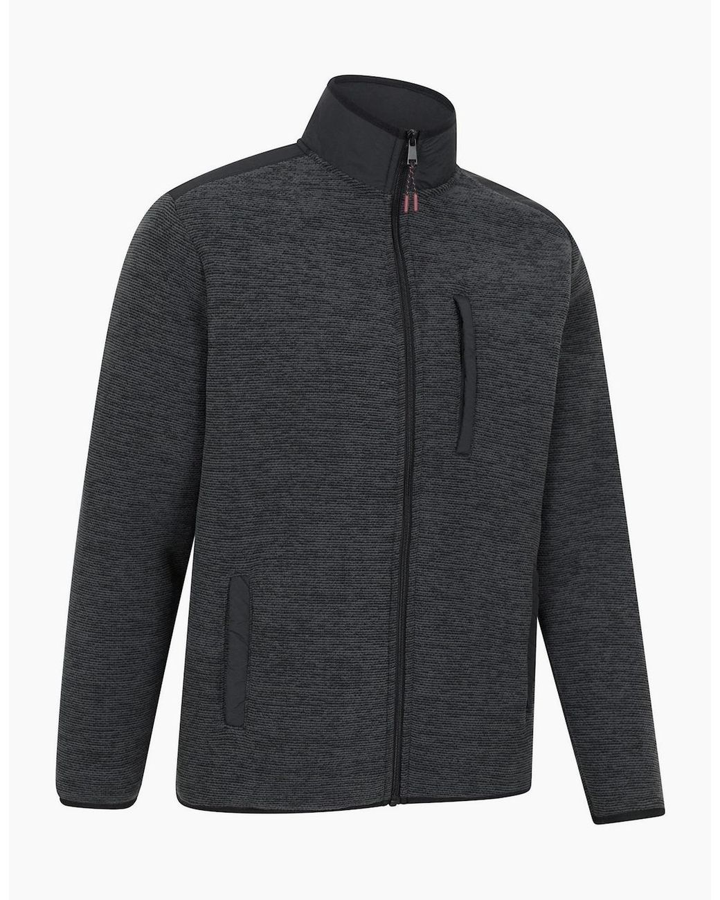 Mountain Warehouse Gray Hayfield Faux Fur Lined Full Zip Fleece Top for men